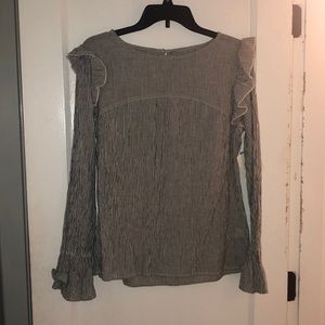 Grey and White striped blouse